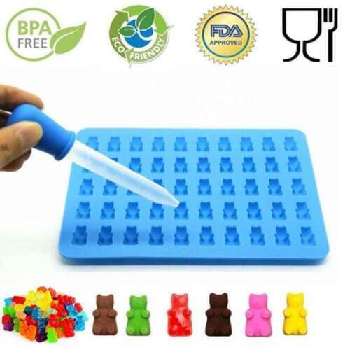 1Pcs 50 Hole Bear Shape Silicone Chocolate Mold , Ice, Cupcake, Lollipop,& Sugar Tool Baking Tool