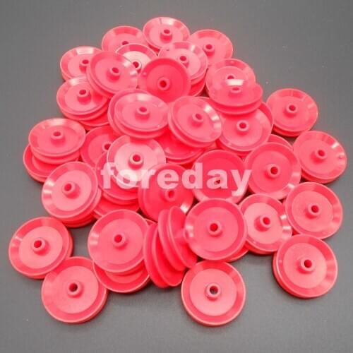 100PCS RED Pulley Plastic Gears toy wheels concave dia.29mm Thickness 5.8mm Aperture 3.9mm DIY *FD254X100