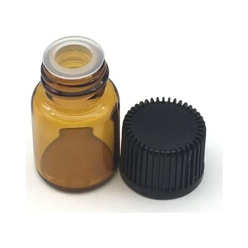 100pcs 2ml Small Amber Glass Bottles With No hole Tip Mini Empty Essential Oil Bottle Perfume Samples Vials