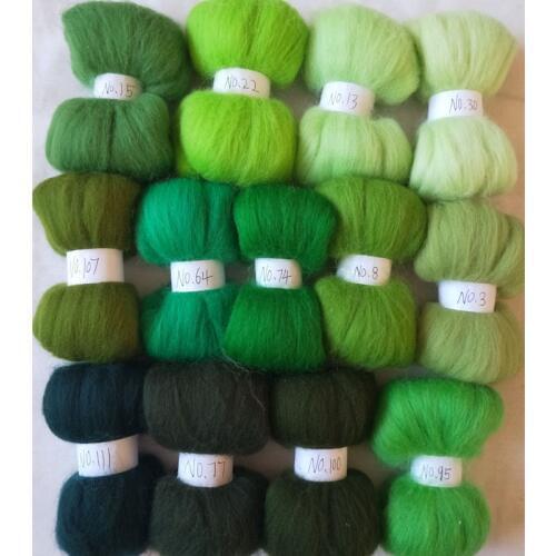 12 Colors Wool Fibre Roving Sewing For Needle Felting Hand Dyed DIY Fun Doll Needlework Raw Wool Crafts 10g 20g 50g