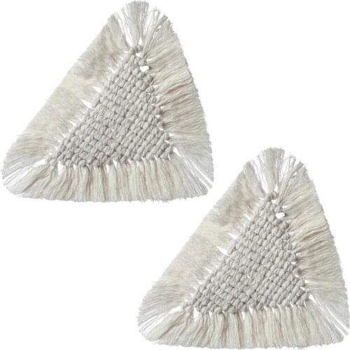 2PCS Macrame Placemats for Dining Table Mats - Cotton Woven Placemat for Bohemian Wedding Dining, Kitchen Home Decor