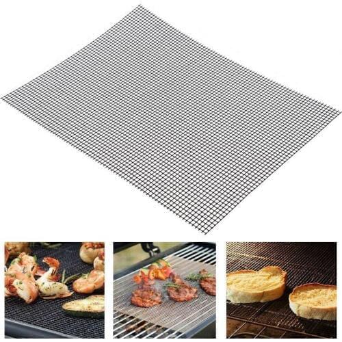 3PCS Nonstick Glass Fiber BBQ Grill Mat Reusable Heat Resistant Barbecue Grilling Pad Mesh Net Outdoor Camping Picnics BBQ Tools