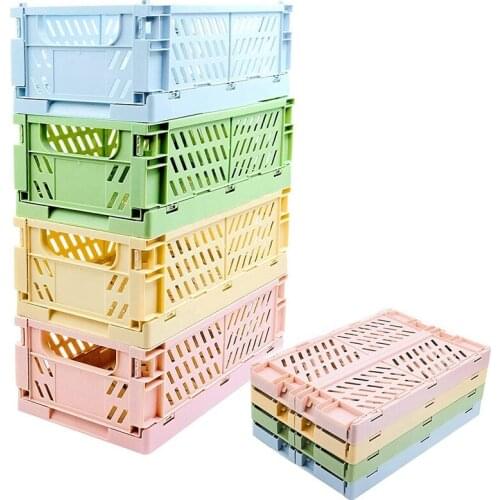 4-Pack Baskets for Shelf Home Kitchen Storage Bin Organizer, Stacking Folding Storage Baskets for Bedroom Bathroom
