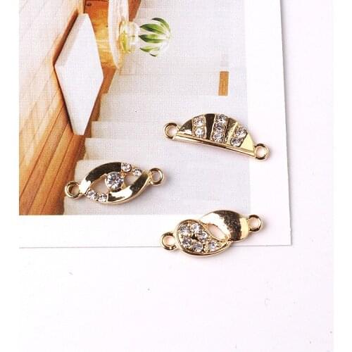 5pcs/lot Alloy Diamond Love Heart Pendants Buttons Ornaments Jewelry Earrings Bracelet Necklace Brooch DIY Jewelry Accessories