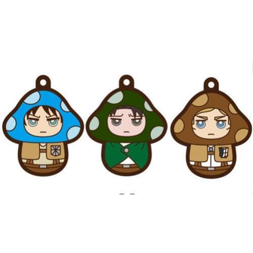 Attack on Titan Anime keychain Krista Lenz Rivaille Eren Armin Sasha Mantra Rubber strap/phone charms