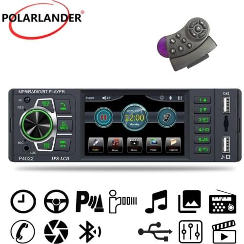 Car Radio 3.8 Inch 1 din IPS Brand Not Touch Screen MP5 Player Collar Microphone Bluetooth Dual USB WMA/WAV/FLAC/APP/MP3 SD Card