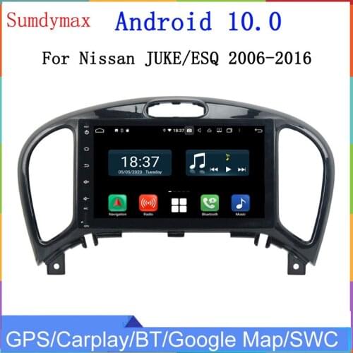 8" two din android 10 8 core 1024*600 car radio for nissan juke 2014-2016 audio multimedia player with gps navigation wifi RDS