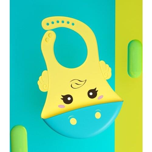 Brightbebe Hot Sale BPA Free Winged Fruit Animal Silicon Bibs Custom Logo Waterproof Infant Toddler Feeding Baby Silicone Bibs