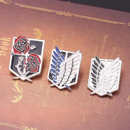 New Fashion Japan Anime Jewelry Attack On Titan Pins Brooch Legions Badge Lapel Pin Brooches For Fans Collection Jewelry Gift