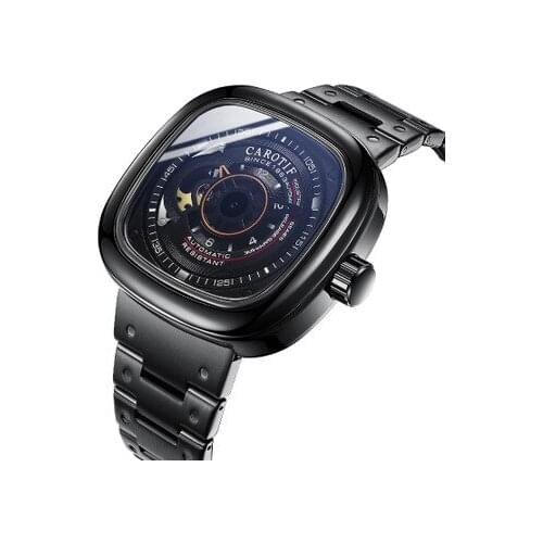 CAROTIF 2020 Business Automatic Watch Men Square Mens Mechanical Watches Male Top Brand Luxury Stainless Steel relogio masculino