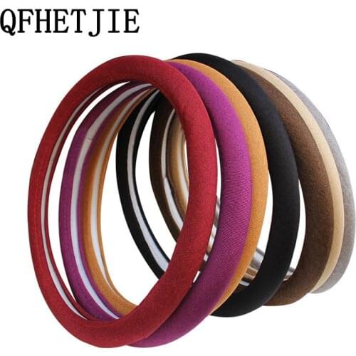 Car Steering Wheel Cover 7-color Linen Breathable Four Seasons Universal Sweat-absorbent Non-slip Car Grip Cover 38CM