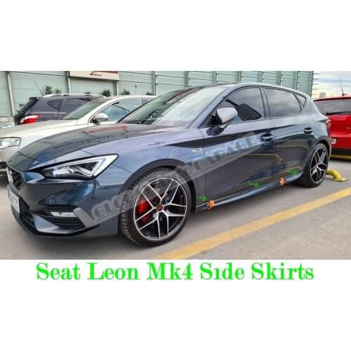 For Seat Leon Mk4 Side Skirt 2020 2021 Sill Trim Car Styling Auto Accessory Universal Spoiler Mud Flaps Lip Splitter Ornament