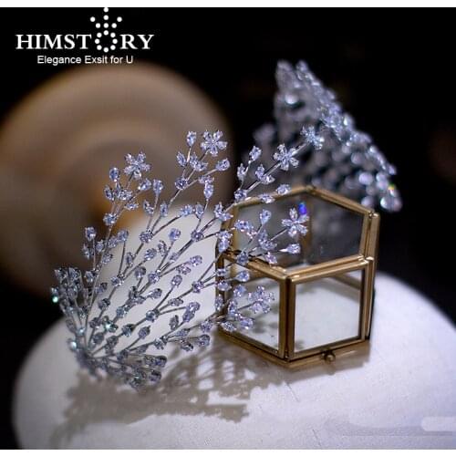 Himstory New Cubic Zirconia Bridal Wedding Soft Headband Hairband Tiara Hair Jewelry Accessories Hairpieces