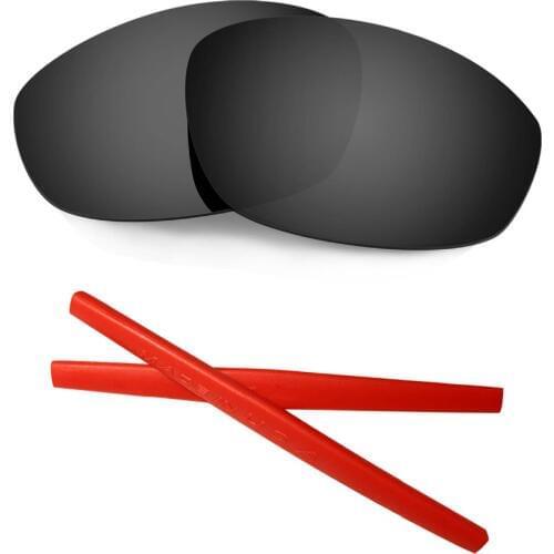 HKUCO For Whisker Black Polarized Replacement Lenses And Red Earsocks Rubber Kit Sale