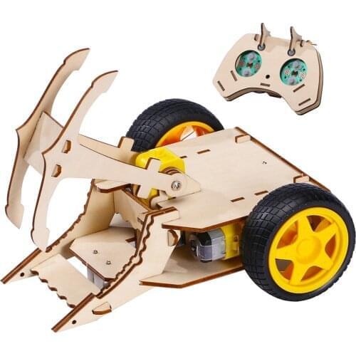 RC Toys for Children 3D Puzzle STEM Toys Electric Motor Science Kit, Wooden Battle Bots Remote Controlled Toy
