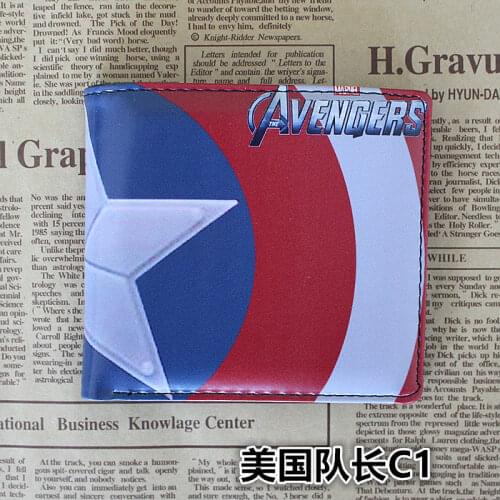 Disney Anime Cartoon Short Wallet Iron Man Student Slim Wallet Boy Child Captain America Coin Purse Boy Gift