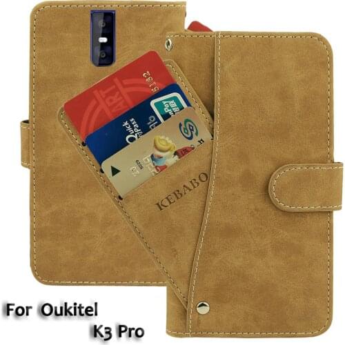 Leather Wallet Oukitel K3 Pro Case 5.5" Flip Retro Luxury Front Card Slots Cases Cover Business Magnetic Phone Bags