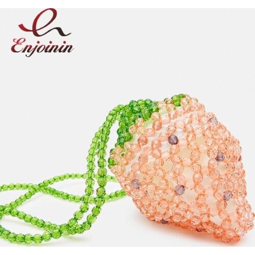 Cute Beaded Strawberry Purses Crosbody Bag for Girls Handmade Fashion Women Purses and Handbags Party Clutch Mini Shoulder Bag