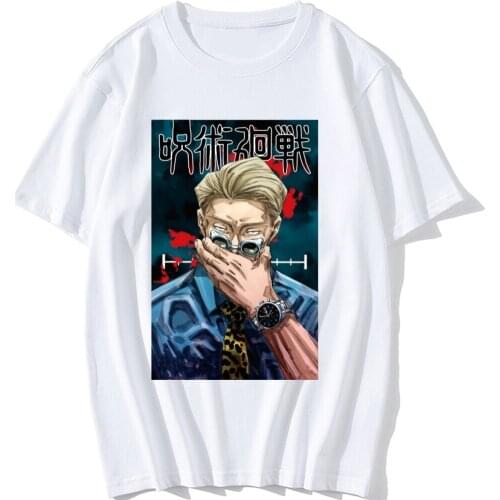 Harajuku Mens tshirt Jujutsu Kaisen Printed Unisex Short Sleeve T shirt Cool Cartoon Anime Casual T-shirt Male Streetwear Tops