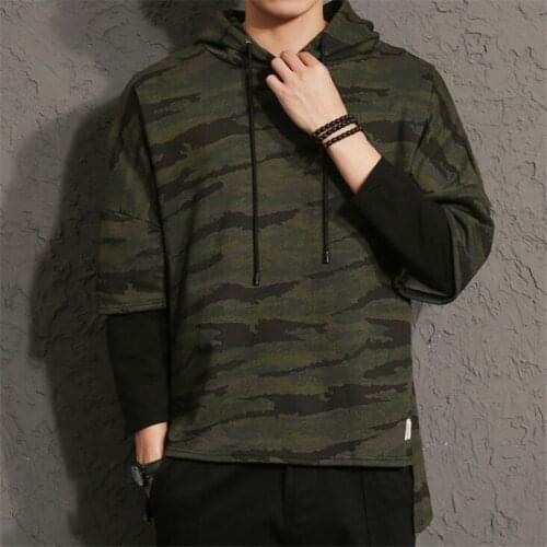 Camouflage print men hoodies army green hoodie full sleeve hip-hop pullovers Hooded Sweatshirt outerwear