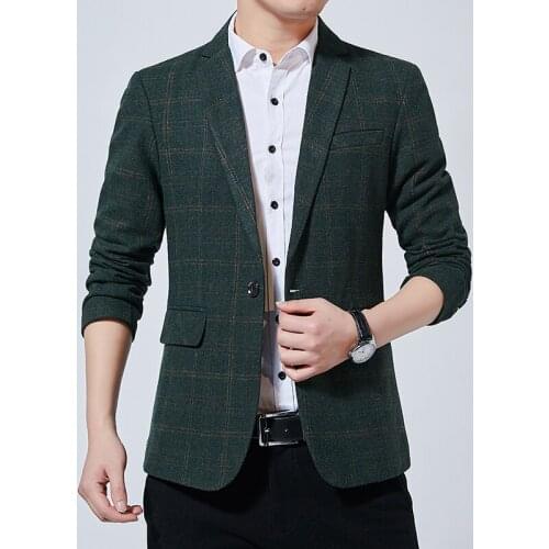 Plus size 5XL Men Slim Suit Jacket Masculino Black Gray Single Button Business Mens Suit Jacket Retro Mens Brand Blazer