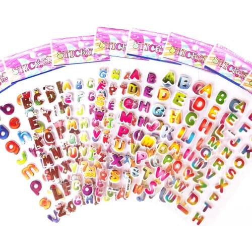 8/12 Sheets 3D Insect Fruit Flower Stickers For Children Kids Early Educational Concentration Sticker Toys