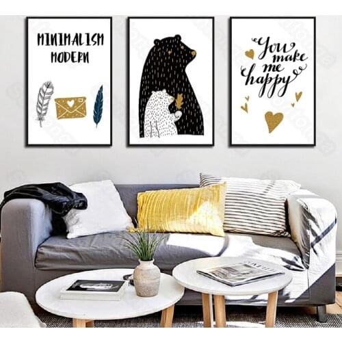 Little Mole Art Poster Canvas Painting Nordic Sofa Simple Bedroom Bedside Painting Creative Painting 3D Stereo Wall Sticker
