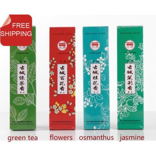 Natural pure floral essences,8scents,smokeless incense sticks,28cm+150pcs.greentea,osmanthus,jasmine,lavender,tuberose,rose,etc