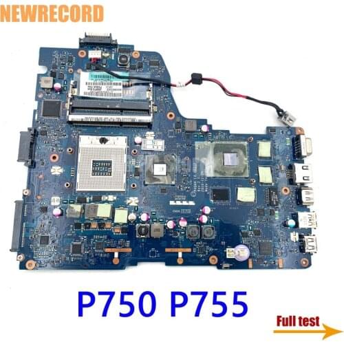 NEWRECORD K000121880 For Toshiba P750 P755 Laptop Motherboard PHQAA LA-6831P GT540 GPU HM65 DDR3 Main board full test