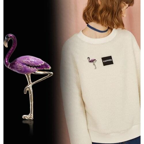 Phenovo Flamingo Brooches For Clothes