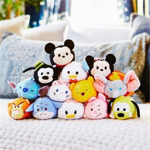 Disney Tsum Genuine Mini Plush Doll Toy Decoration 9Cm Cartoon Figures Mickey Minnie Donald Duck Stitch Creative Toys Gift New
