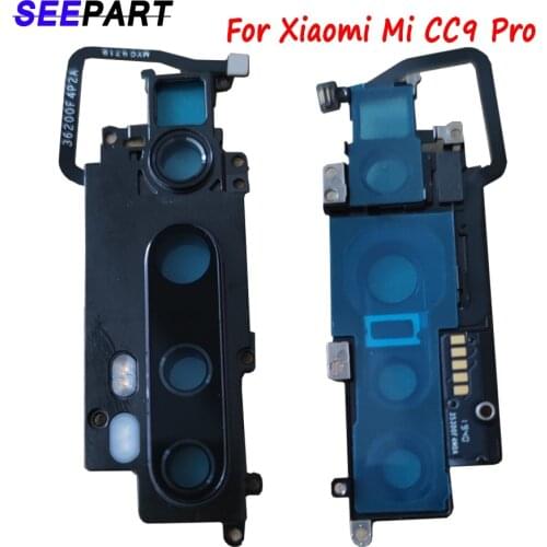 For Xiaomi Mi CC9 Pro Camera Frame Lens with Flash Original for Mi Note 10 Pro Camera Lens Frame with Flash Main Camera Glass