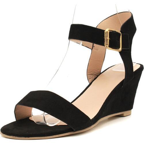 Sandals Ladies Pumps Buckle Strap Sandals Gladiator Shoes Fashion 35-43 Size Wedges Shoes For Women Sandalia Feminina High Heels