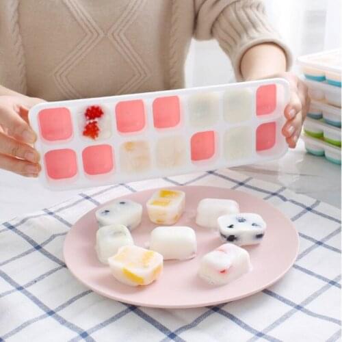 DIY 14 Cubes Silicone Ice Lattice Mold With Cover Lid Ice Tray Frozen Making Tool Ice Tray Kitchen Bar Accessories