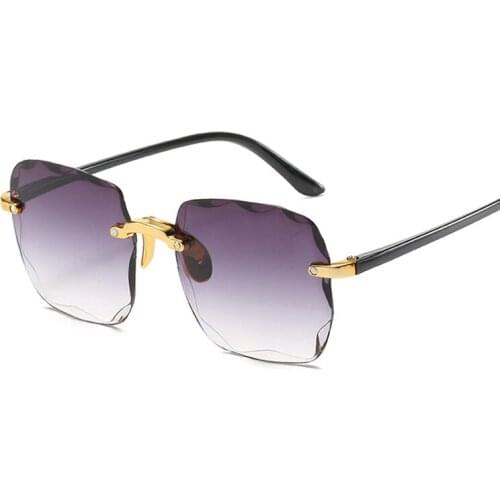 Fashion Square Vintage Sunglasses Women Luxury Retro Sun Glasses For Female Brand Designer Eyewear Rimless Gradient Oculos