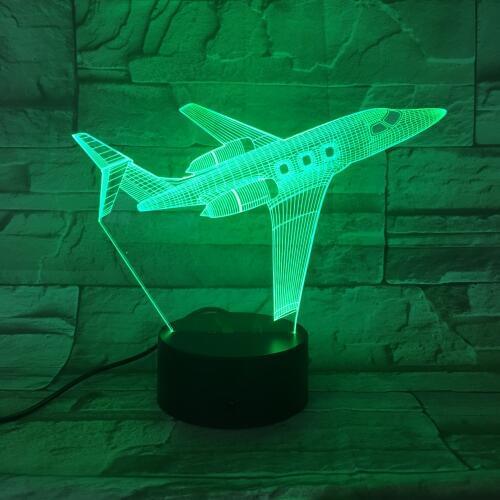 3D Lights Led Acrylic Remote 7 Colorful Aircraft Model Lights Remote Touch switch Led Night Light USB Led Lamp 820