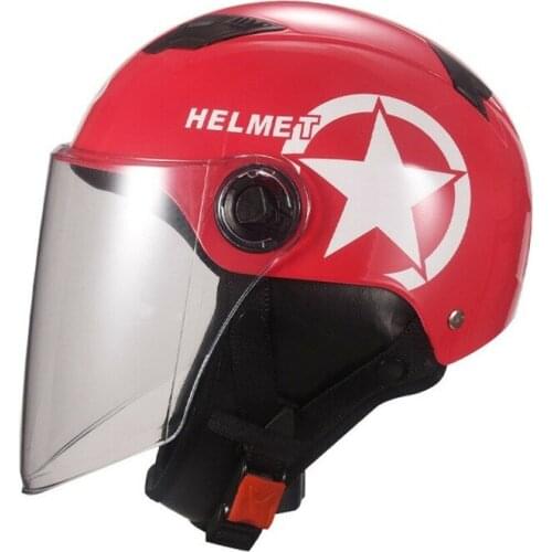 Universal Unisex Motorcycle Scooter Half Face Helmet With Transparent Lens Breathable