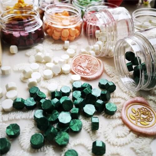 Sealing wax weeding invitation envelope seal Pearlescent shining flash color seal wax beads 55 pcs one lot in plastic bottle