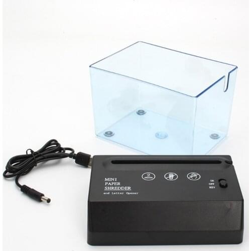 USB Electric Dual-Use Mini Paper Shredder Small A6 Bill Letter Document Invoice Desktop Cutting Tool with Letter Opener