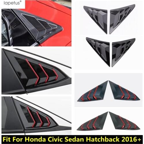 Rear Window Louver Shutter Air Outlet Sticker Decor Cover Trim Accessories Exterior For Honda Civic Sedan Hatchback 2016 - 2020
