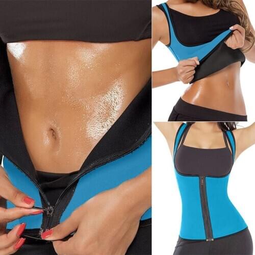 Womens Sauna Sweet Shaper Slimming Girdle Loss Weight Vest Underbust Corset Workout Waist Trainer Girdle with Zipper Shapewear