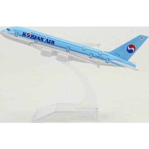 1:400 Scale 16cm Korean Air Airbus A380 Alloy Metal Plane Model Airlines Airplane Aircraft Gift Collectible Decoration Toys