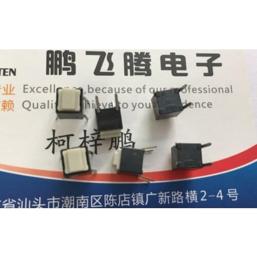 1PCS Japan ALPS SKEGKKE010 silent touch switch 6*6*7 square flat head mute reset button straight plug 4 feet