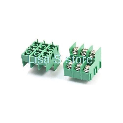 2 Pcs 300V 3A 7.62mm 6Pin Through Hole PCB Screw Terminal Block Connector