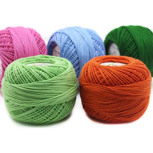2pcs 100% Cotton Yarn Lace Yarn for Crochet Knitting Threads for Knitting A Plaid Estambre Para Tejer