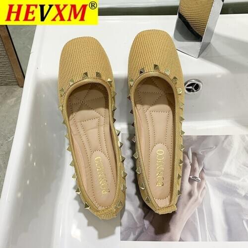 2020 Flat Shoes Women Solid Color Square Headband Metal Trim Low Heel Single Shoes Casual Fashion Outdoor Womens Shoes