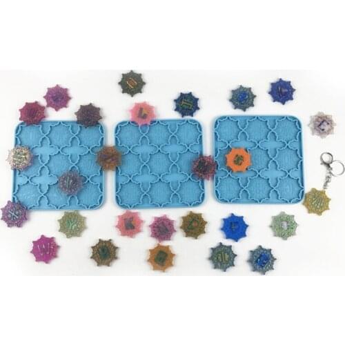 3 Pcs Mandala Alphabet Epoxy Resin Mold 26 Letters Keychain Silicone Mould DIY Crafts Fridge Magnets Phone Grips Mold