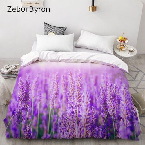 3D Duvet Cover Custom,Comforter/Quilt/Blanket case Queen/King,Bedding 140x200/220x240/200x200 Quilt Cover Purple lavender