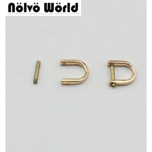 50pcs Inside 10mm DIY Small D ring bags metal accessory alloy loop for handbag metal Screw