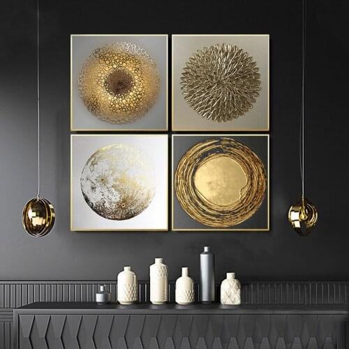Abstract Gold Luxury Canvas Painting Nordic Minimalist Posters and Prints Wall Art Pictures for Living Room Cuadros Home Decor